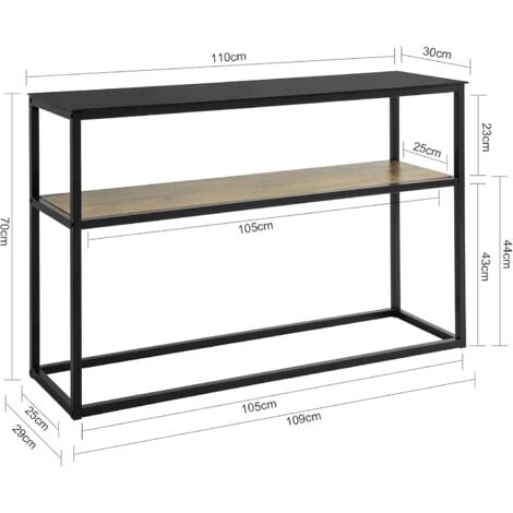 SoBuy FSB43-SCH Table Console avec Surface en Verre Table d'Entrée en Métal Table Décorative Buffet