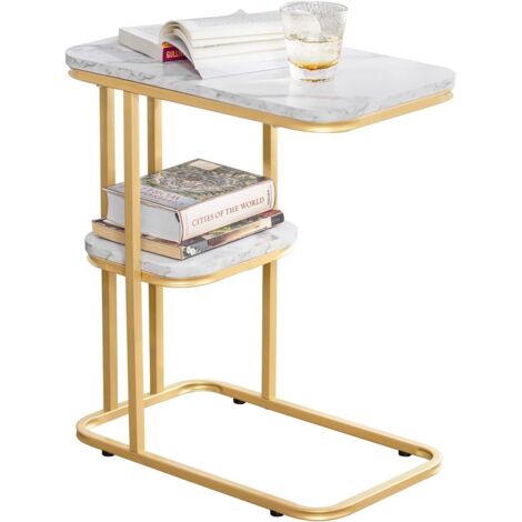 SoBuy FBT110-G Table d’Appoint Moderne Bout de Canapé à Café Table Basse Table de Chevet Effet