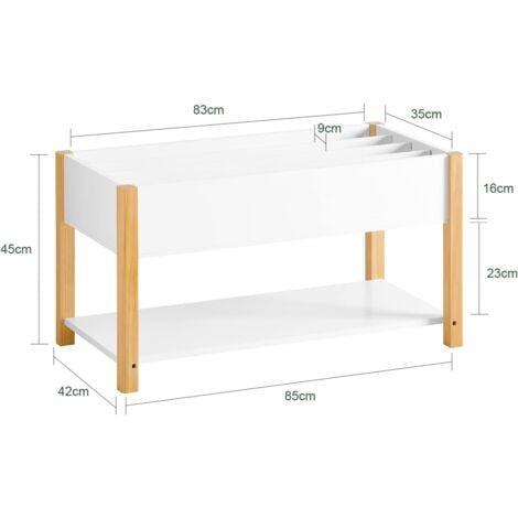 SoBuy KMB35-W Bibliothèque Enfants Étagère à Livres Étagère de Rangement pour Livres et Jouets Meuble de Rangement Organisateur de Jouets et Livres Multifonctionnel à 2 étagères