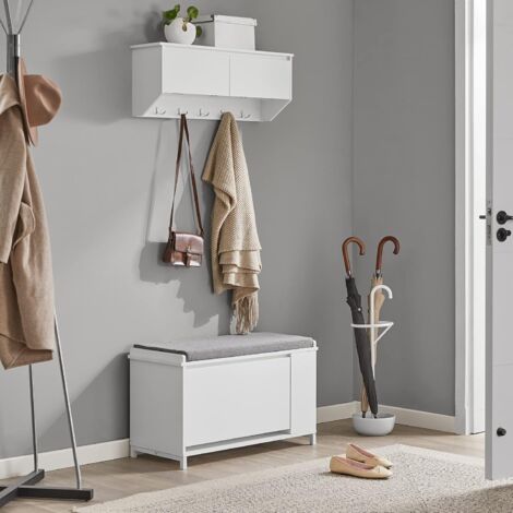 SoBuy FRG178-W Armoire Porte Manteau Mural avec 2 tiroirs et 5 crochets en MDF Blanc SoBuy FRG178-W Armoire Porte Manteau Mural avec 2 tiroirs et 5 crochets en MDF Blanc