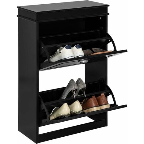JOAN - Meuble armoire à chaussures avec coussin 60x30x53 - Banc rangement  chaussures - Meuble d'éntrée moderne Sonoma