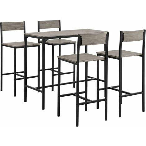 Set de 1 Table + 4 chaises Ensemble Table de Bar, SoBuy® OGT14