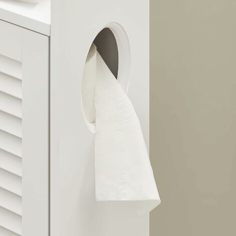 SoBuy Porte Papier Toilette Vertical, étroit, Meuble WC, Support Papier  Toilette, Armoire Toilettes, BZR85-W