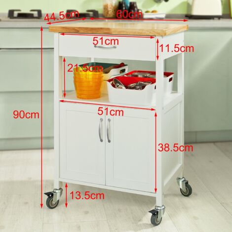 Meuble de Rangement à roulettes, Caisson roulant, Chariot L60xH90xP44cm SoBuy® FKW22-WN