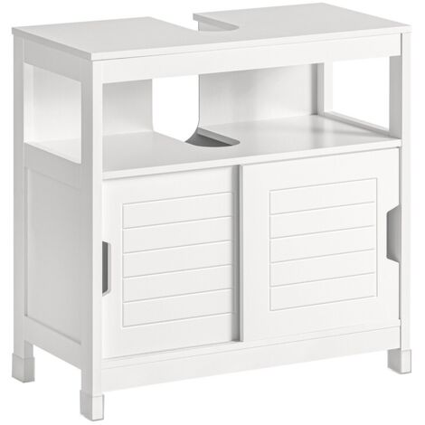 SoBuy Meuble Sous-Lavabo Compact – Armoire De Salle De Bain Avec