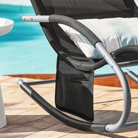 Outsunny Bain De Soleil Transat Pliable Chaise Longue D'extérieur Avec