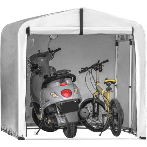 SoBuy KLS11-L Abri de Jardin Tente de Stockage Multifonctionnel Abri de Vélo Garage pour Vélo Tentes de vélo Extérieur en Couleur d’Argent, 159x219x165 cm