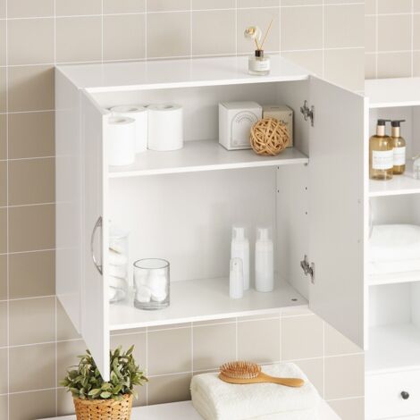Armoire Murale Salle De Bain SoBuy - 3 Portes 90x30x60cm - Noir/Blanc