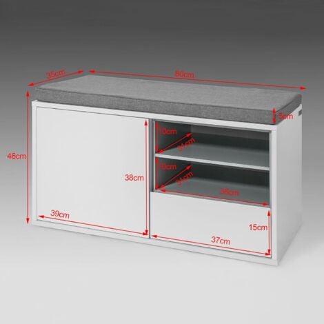 Banc de Rangement à Chaussures avec Coussin rembourré, tiroir et ÉtagèresSoBuy FSR37-W SoBuy®