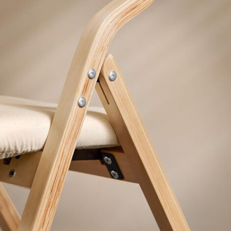 Chaise Pliante SoBuy Avec Assise Rembourrée - Blanc, Structure En Bois De Bouleau, 90kg Max