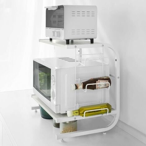 Étagères micro ondes de cuisine Mini-étagère Four Micro-ondes Meuble rangement cuisine de service FRG092-W SoBuy®
