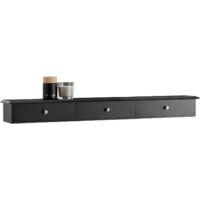 SoBuy FRG43-L-SCH Étagère Murale 3 Tiroirs Armoire à Clés Porte-clés Meuble d’Entrée de Rangement - Noir