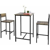 Ensemble Table de Bar + 2 Chaises de Bar Table Mange-Debout Table Haute Cuisine Set,SoBuy OGT27-N