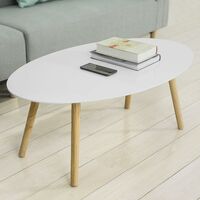 Table Basse ovale Table d’appoint Design Moderne Table de Salon en Bois FBT61-W SoBuy®