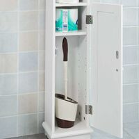 Support Papier Toilette Armoir Toilettes Porte Brosse WC en Bois – Blanc FRG177-W SoBuy®