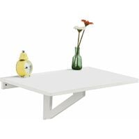 Table murale rabattable en bois, table de cuisine, table enfant, L60×P40cm -Blanc FWT03-W SoBuy®
