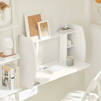 Table murale Bureau avec Étagère intégrée Armoire de rangement murale (Blanc) FWT18-W SoBuy®