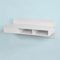 Bureau informatique Table murale Table de cuisine avec 1 tiroir et 2 compartiments ouverts -Blanc FWT30-W SoBuy®