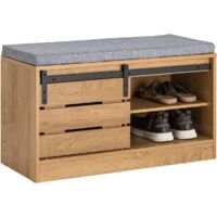 Sobuy – Meuble à chaussures FSR120N – Armoire avec porte de grange coulissante – Dimensions L80cm x P35cm x H48cm – Capacité 150kg