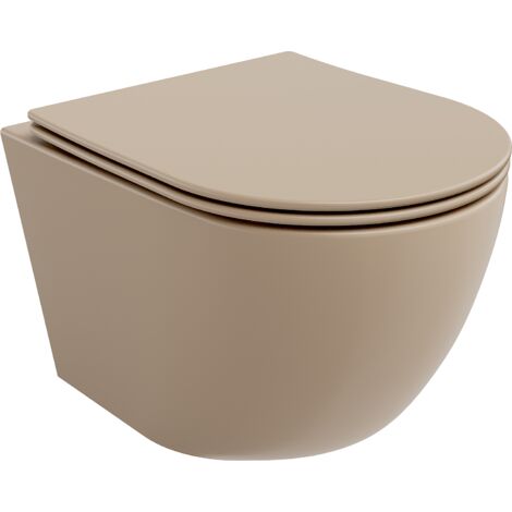 Mexen Lena cuvette WC sans bride avec siège slim et système de descente douce, en duroplast, cappuccino mat - 3022 (1/5)