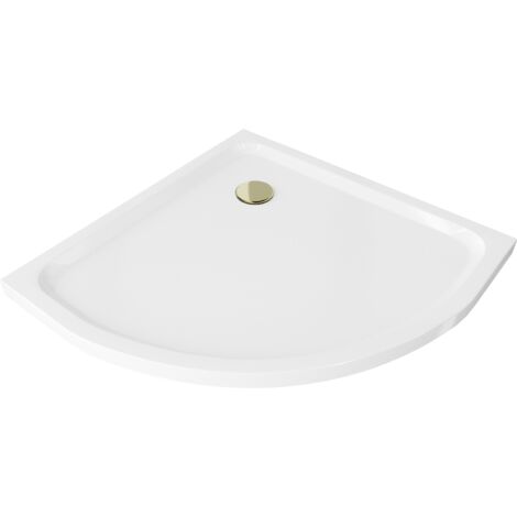 Mexen Flow Receveur De Douche Demi-circulaire Asymétrique Slim Droit 100 X 80 Cm Noir Mat 46q708010r 88510610
