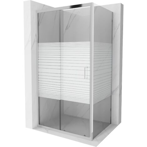 Mexen Apia cabine de douche coulissante 90 x 70 cm, bandes, chrome - 840-090-070-01-20