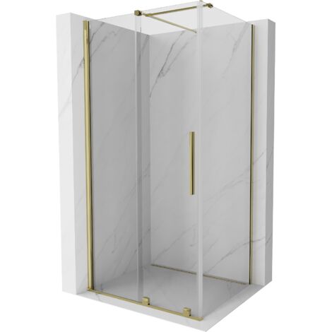 Mexen Velar cabine de douche coulissante 100 x 75 cm, transparent, or - 871-100-075-01-50 (1/5)