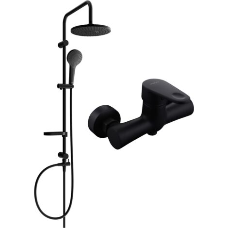 Mexen Erik ensemble de douche encastré avec douche de tête et robinetterie Kama, noir - 72540205-70 (1/3)