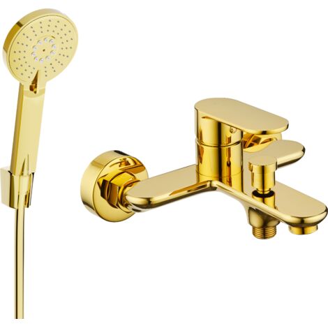 Mexen Milo R40 robinet de baignoire avec set de douche, or - 7133R40-50