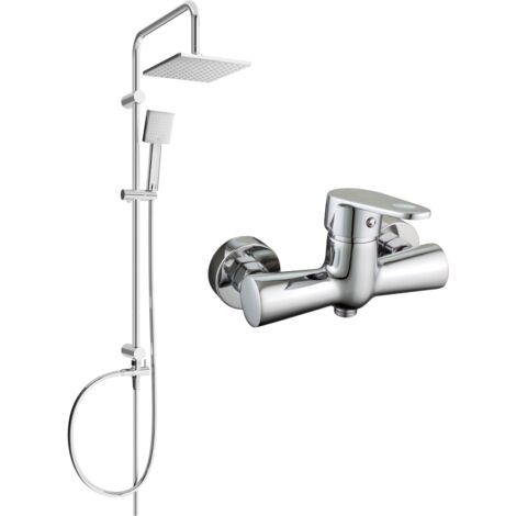Mexen Tord ensemble de douche murale avec pomme de douche et mitigeur de douche Kama, chrome - 72540200-00 (1/3)