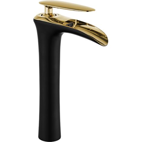 Mexen Lyra robinet de lavabo haut, Noir/Or - 745310-75 (1/2)