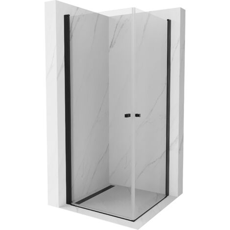 Mexen Pretoria Duo cabine de douche battante 80 x 80 cm, transparent, noir - 852-080-080-70-00-02 (1/5)