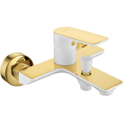Mexen Alfa robinet de bain, Blanc/Or - 745730-25 (1/2)