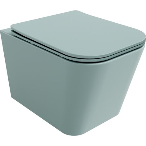 Mexen Teo cuvette WC sans bride avec siège slim et système de descente douce, en duroplast, vert clair mat - 30