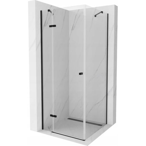 Mexen Roma cabine de douche battante 90 x 90 cm, transparent, noir - 854-090-090-70-00 (1/5)