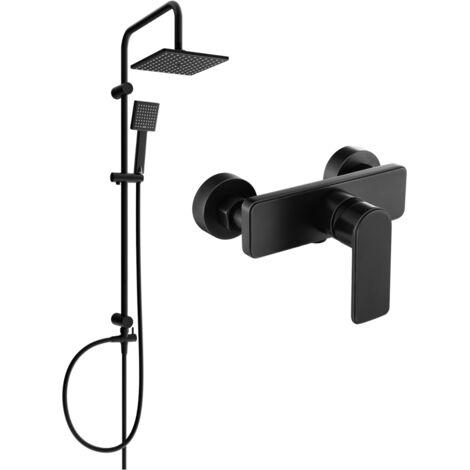 Mexen Tord ensemble de douche en saillie avec pommeau de douche et robinet de douche Cetus, noir - 744340200-70 (1/3)
