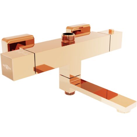 Batterie bain-douche thermostatique Mexen Cube, or rose - 77910-60