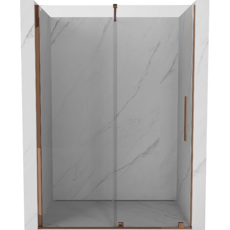 Mexen Velar portes de douche coulissantes 150 cm, transparent, or rose - 871-150-000-01-60