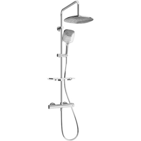Mexen KT17 ensemble de douche à montage externe avec pomme de douche et mitigeur thermostatique, chrome - 771501793-00 (1/2)