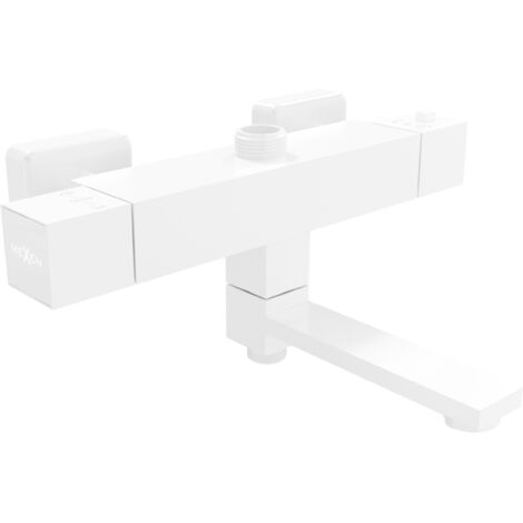 Batterie baignoire-douche thermostatique Mexen Cube, blanche - 77910-20