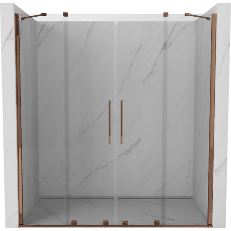 Mexen Velar Duo portes de douche coulissantes 200 cm, transparent, or rose - 871-200-000-02-60 (1/5)