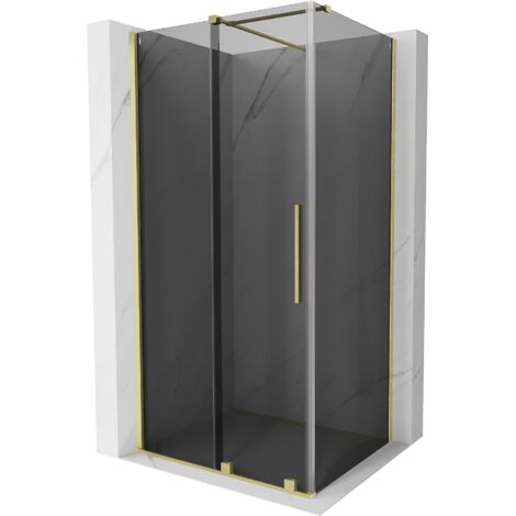 Mexen Velar cabine de douche coulissante 100 x 70 cm, graphite, doré brossé - 871-100-070-41-55 (1/5)