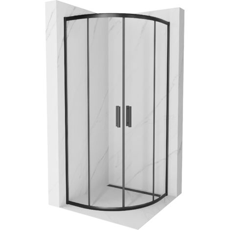 Mexen Rio cabine de douche demi-ronde 70 x 70 cm, transparent, noire - 863-070-070-70-00