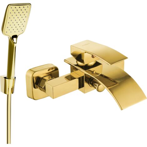 Mexen Aries R62 robinet de bain avec ensemble de douche, doré - 74483R62-50 (1/3)