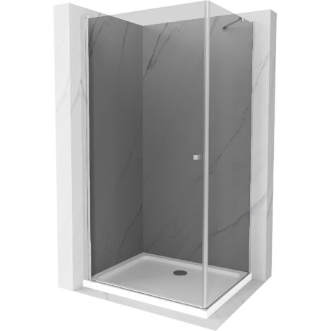 Mexen Pretoria cabine de douche pivotante 100 x 110 cm, graphite, chrome + receveur Flat - 852-100-110-01-40-4010 (1/5)