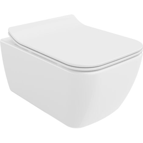 Mexen Stella cuvette WC sans bride avec siège slim et système de descente douce, en duroplast, blanc - 30680800 (1/5)
