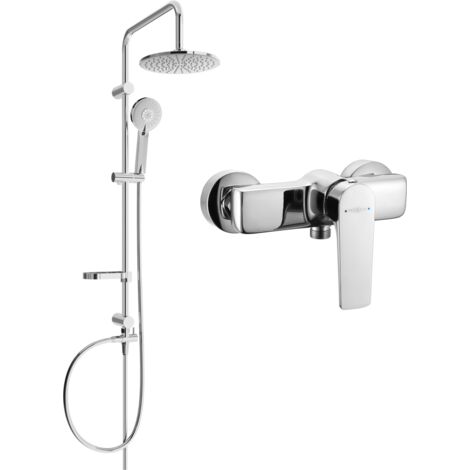Mexen Carl ensemble de douche en saillie avec pomme de douche et robinet de douche Lynx, chrome - 745940240-00 (1/3)