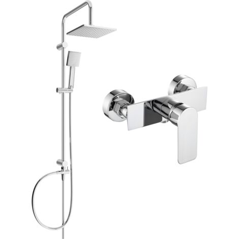 Mexen Tord ensemble de douche en saillie avec pommeau de douche et robinet de douche Alfa, chrome - 745740200-00 (1/3)