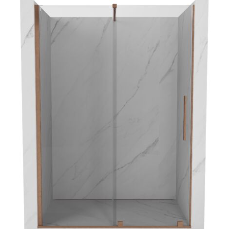 Mexen Velar porte de douche coulissante 140 cm, transparente, cuivre brossé - 871-140-000-01-65