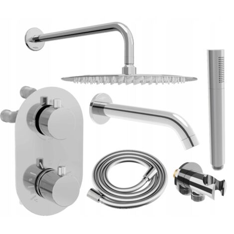 Mexen Kai DR70 ensemble bain-douche encastré avec douche de tête 25 cm, chrome - 77602DR70251-00